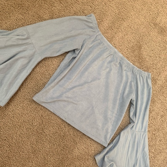 Off shoulder Suede Off Shoulder Crop Top - Picture 2 of 2